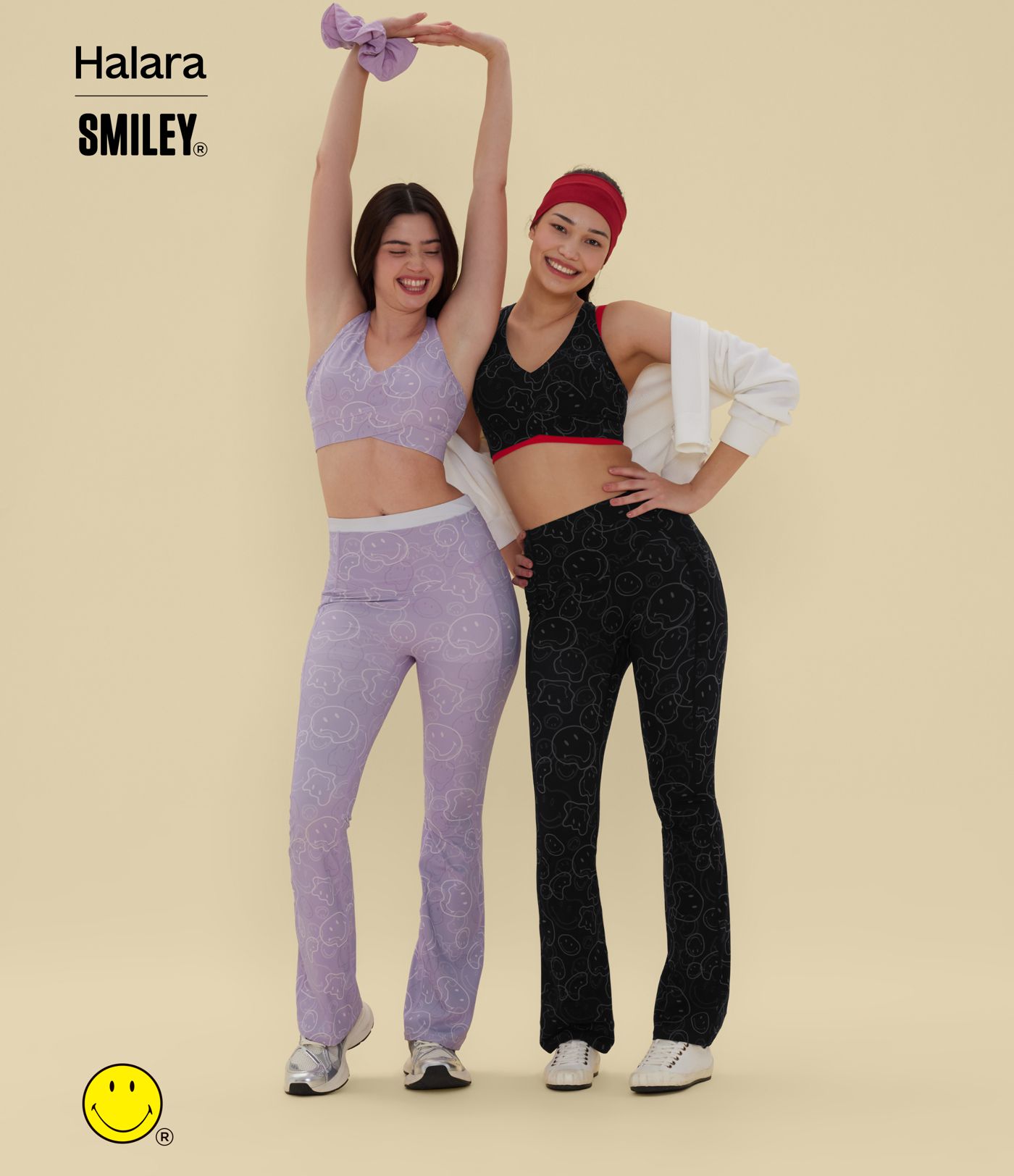 Halara X Smiley Halara UltraSculpt™ Medium Support V Neck Racerback Training Sports Bra