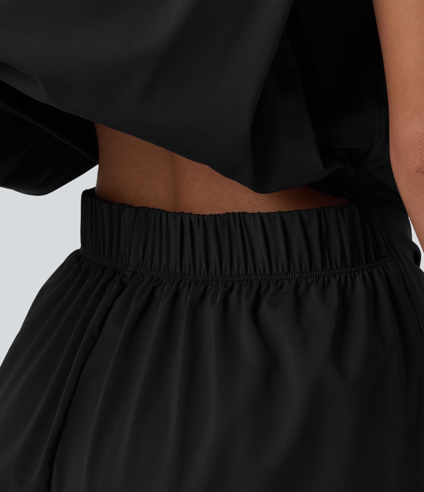 Mono corto casual de cuello redondo sin mangas con nudo delantero, tacto fresco, con bolsillos — facilísimo — UPF50+