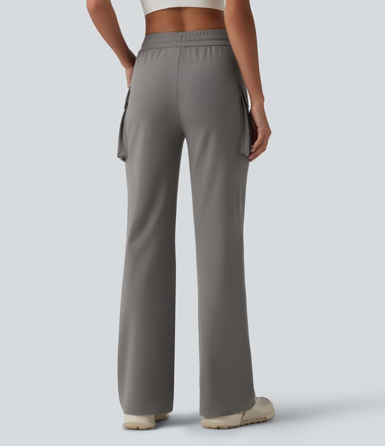 DayStretch Mid Rise Drawstring Bootcut Workout Pants with Pockets