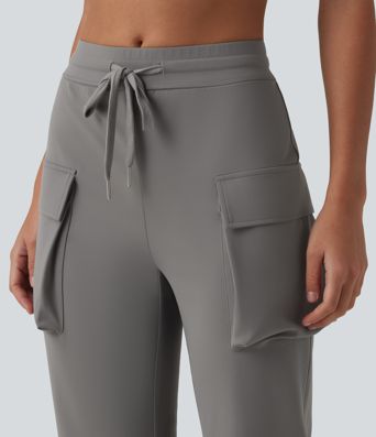 DayStretch Mid Rise Drawstring Bootcut Workout Pants with Pockets