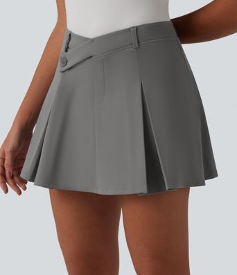 DayStretch - Plissierter 2-in-1 Golf-Minirock mit mittelhohem Crossover-Bund und mehreren Taschen DayStretch - Plissierter 2-in-1 Golf-Minirock mit mittelhohem Crossover-Bund und mehreren Taschen