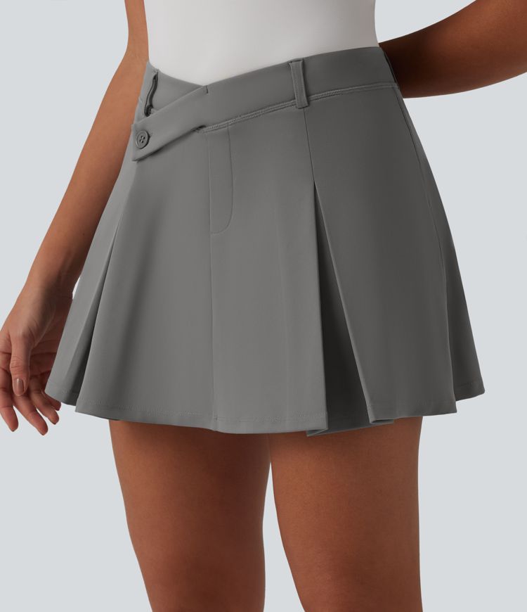 DayStretch - Plissierter 2-in-1 Golf-Minirock mit mittelhohem Crossover-Bund und mehreren Taschen DayStretch - Plissierter 2-in-1 Golf-Minirock mit mittelhohem Crossover-Bund und mehreren Taschen