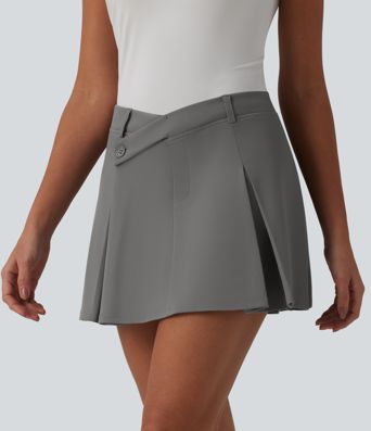 DayStretch - Plissierter 2-in-1 Golf-Minirock mit mittelhohem Crossover-Bund und mehreren Taschen DayStretch - Plissierter 2-in-1 Golf-Minirock mit mittelhohem Crossover-Bund und mehreren Taschen
