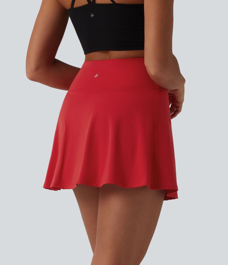 SoftlyZero™ Airy High Waisted Tummy Control 2-in-1 Cool Touch Mini Tennis Skirt with Pockets-UPF50+