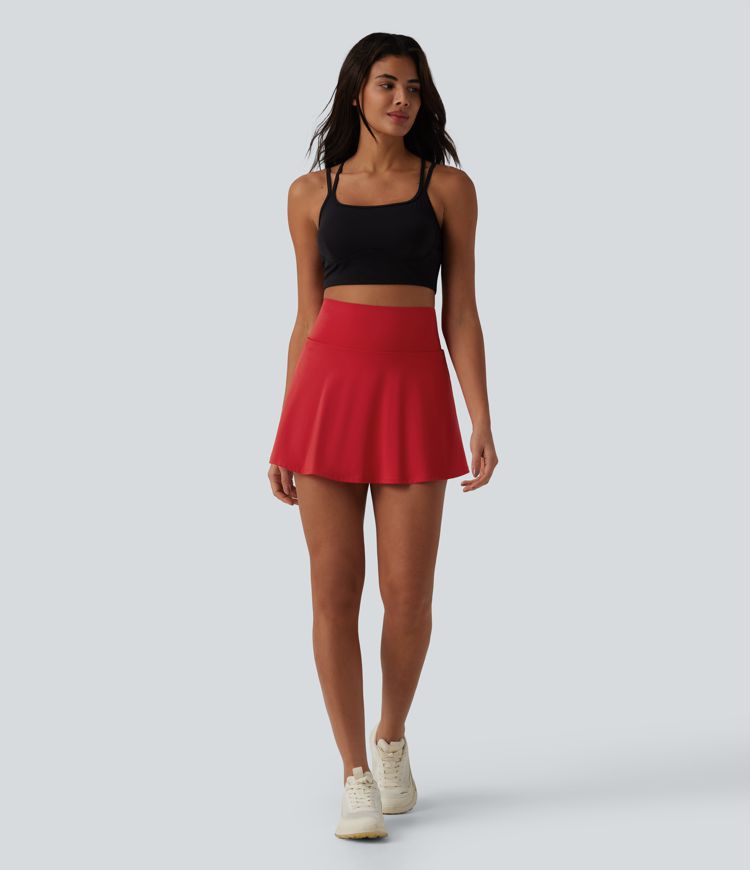 SoftlyZero™ Airy High Waisted Tummy Control 2-in-1 Cool Touch Mini Tennis Skirt with Pockets-UPF50+