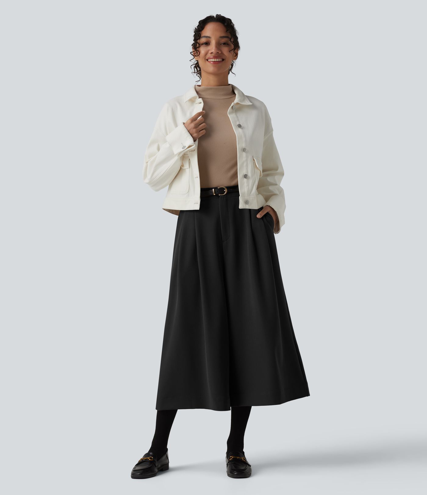 Halara Flex™ High Waisted Pleated Work Wide Leg Pants with Pockets