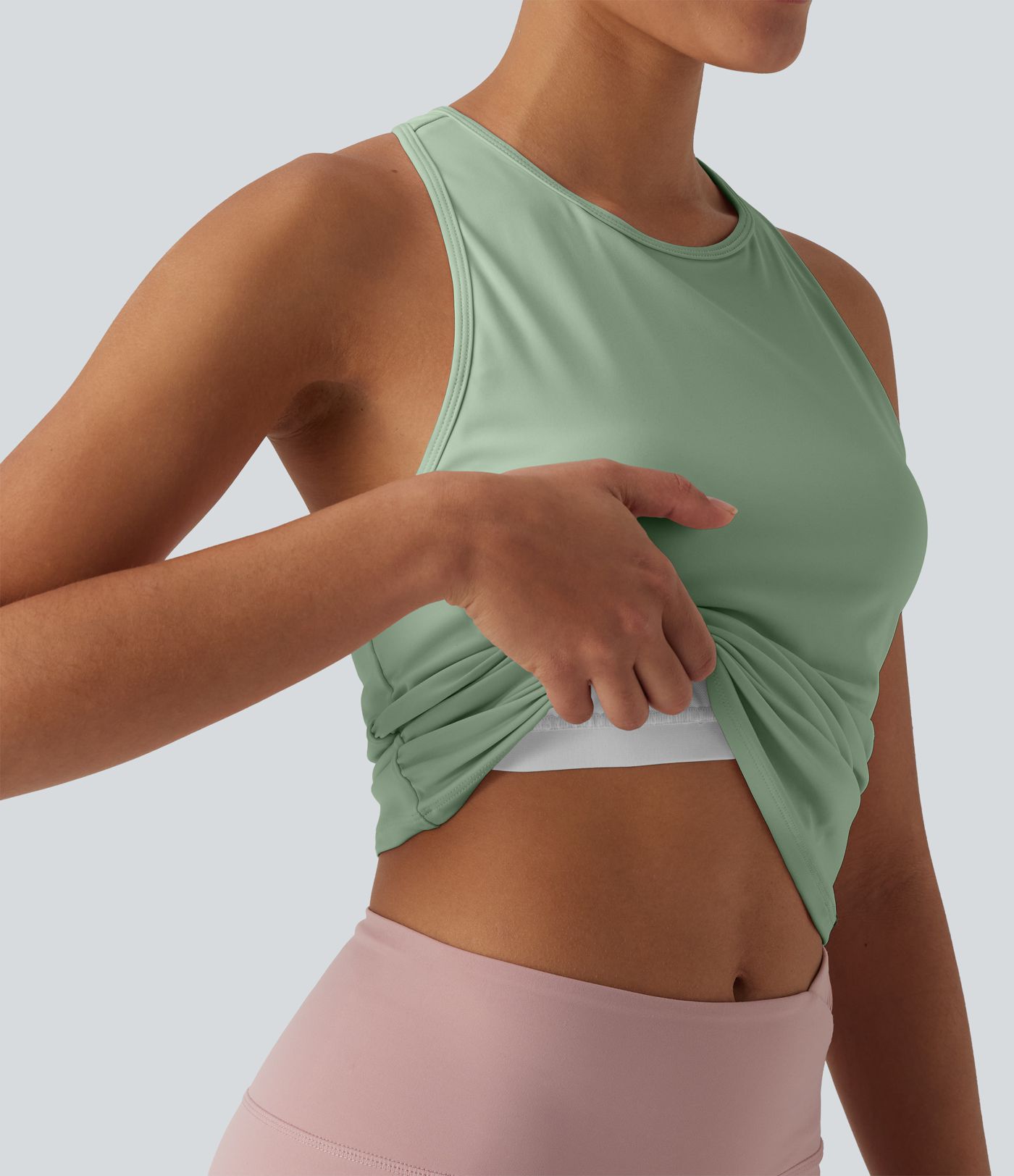 SoftlyZero™ Round Neck Racerback Cool Touch Yoga Tank Top