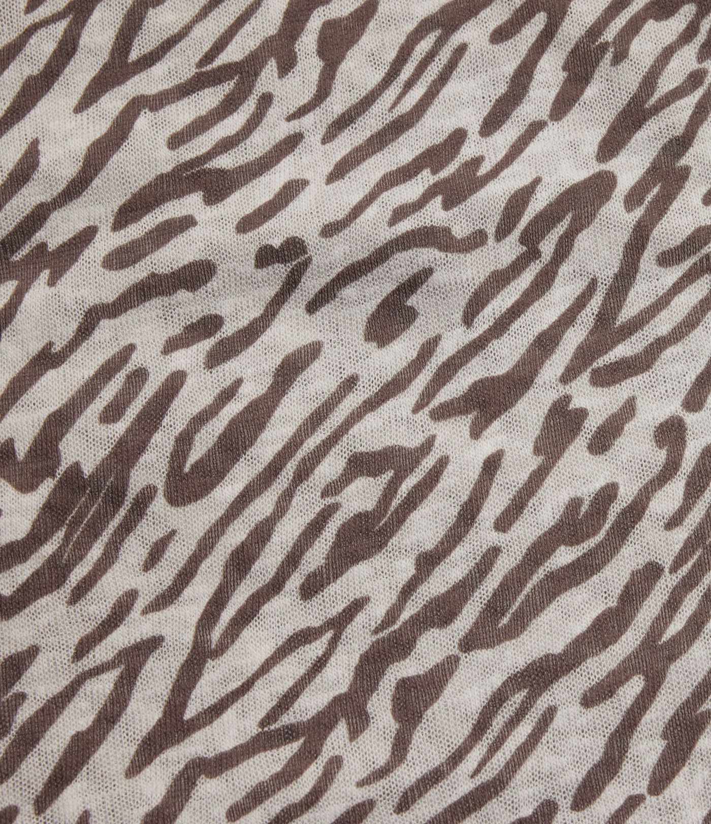 Round Neck Short Sleeve Zebra Print Casual T-Shirt