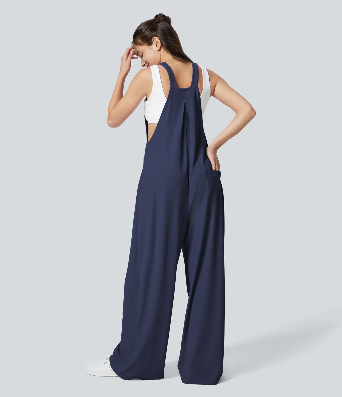 Pockets Waffle Casual Overalls