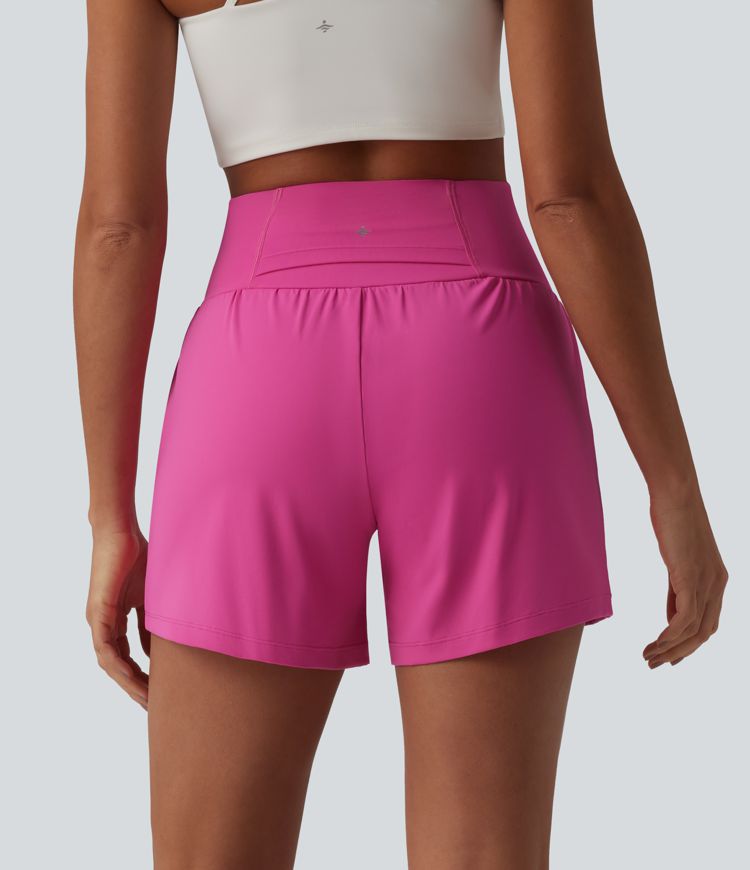 SoftlyZero™ Airy Super High Waisted Tummy Control 2-in-1 Cool Touch Yoga Shorts 5'' with Pockets