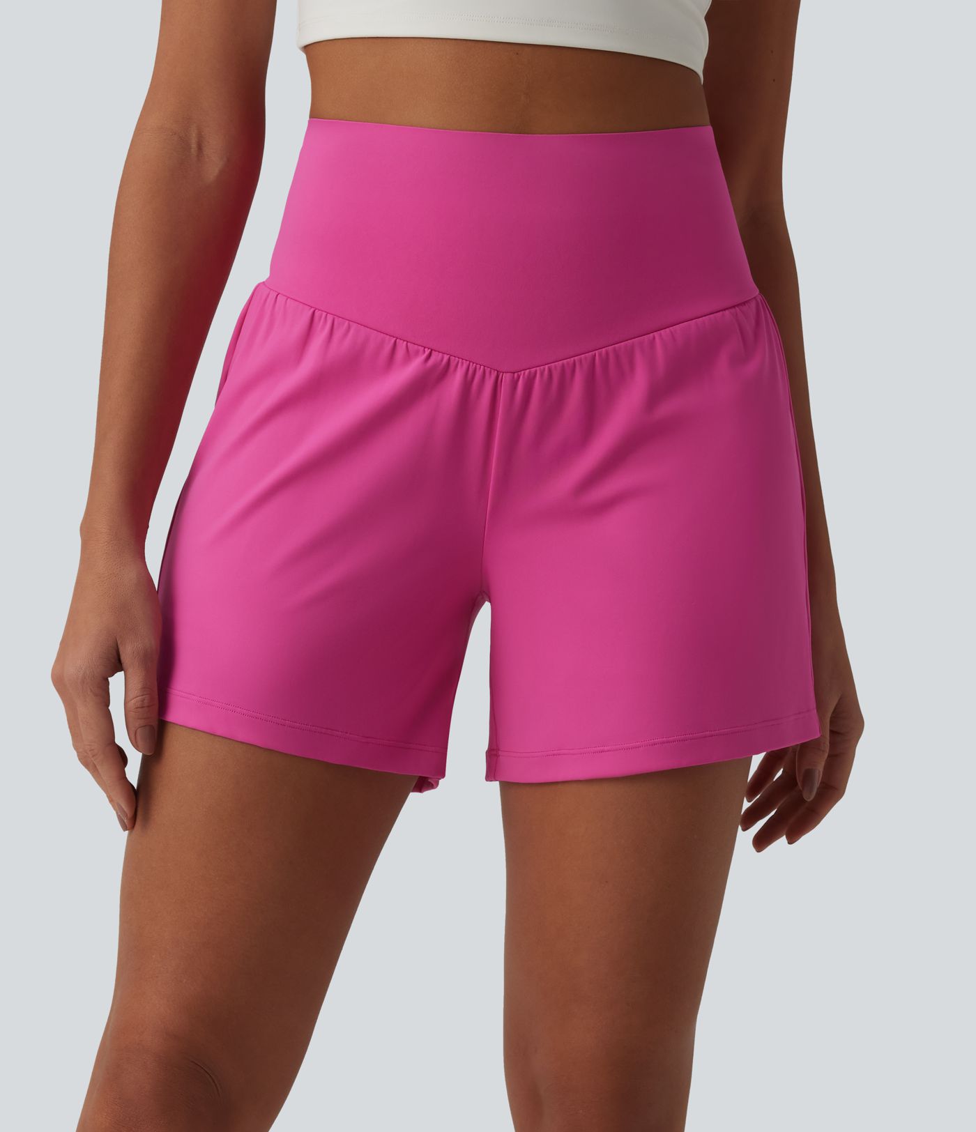 SoftlyZero™ Airy Super High Waisted Tummy Control 2-in-1 Cool Touch Yoga Shorts 5'' with Pockets