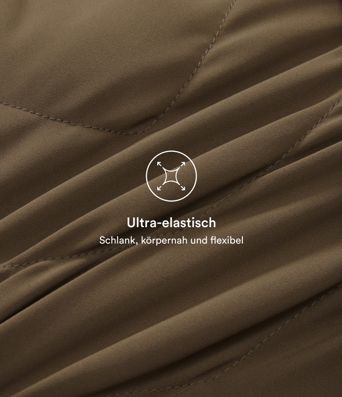 Lässige, geraffte Steppjacke mit abnehmbarer Kapuze, Seitentaschen und langen Ärmeln