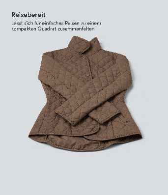 Lässige Kunstdaunenjacke mit Stehkragen, Seitentaschen, langen Ärmeln und Reißverschluss - verstaubar