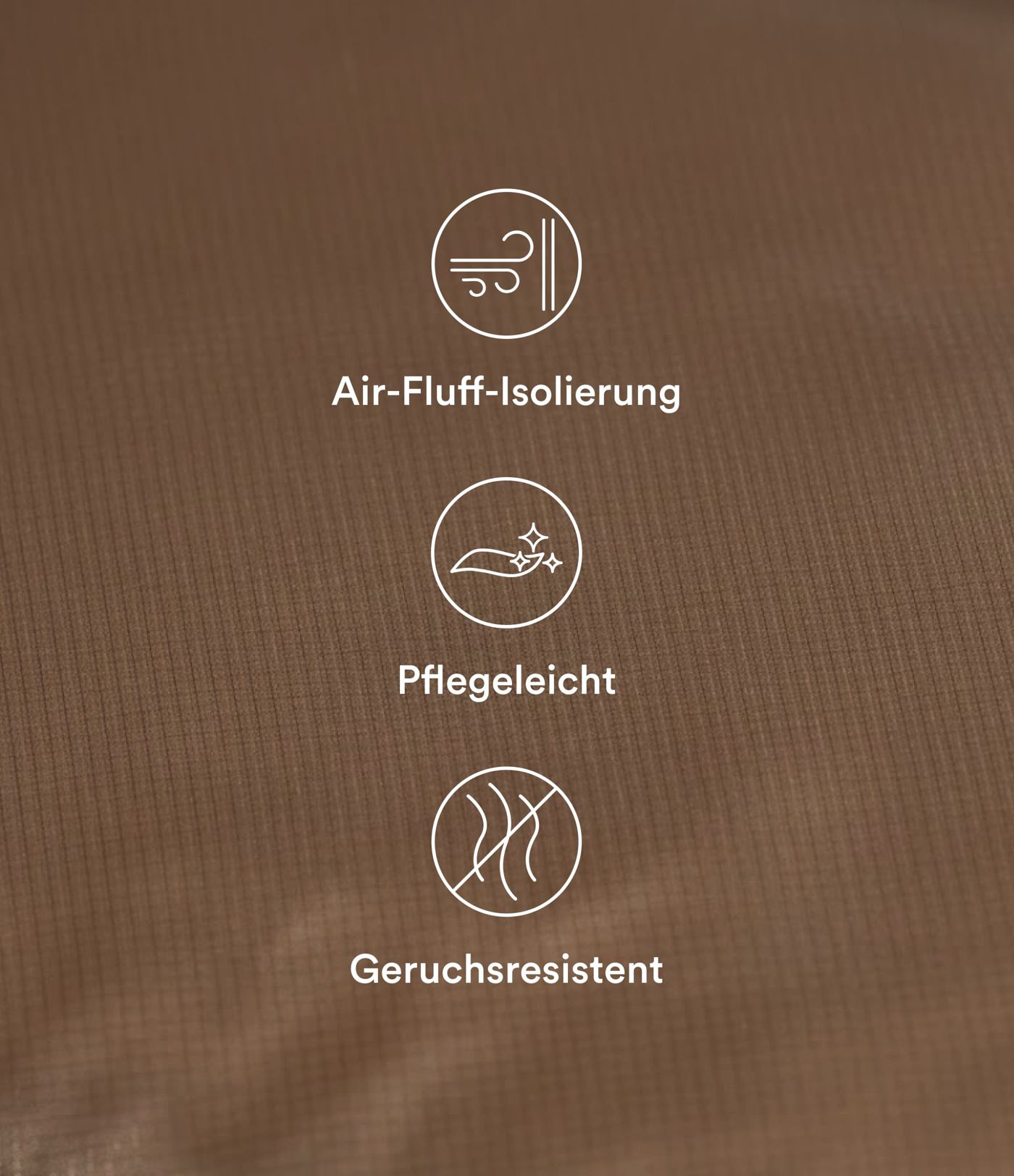 Lässige Kunstdaunenjacke mit Stehkragen, Seitentaschen, langen Ärmeln und Reißverschluss - verstaubar