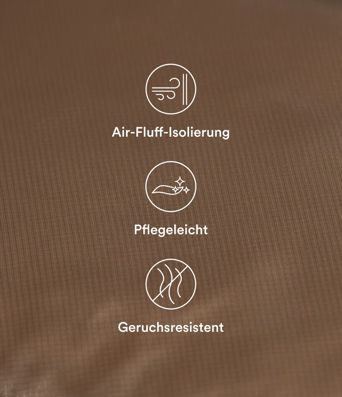Lässige Kunstdaunenjacke mit Stehkragen, Seitentaschen, langen Ärmeln und Reißverschluss - verstaubar