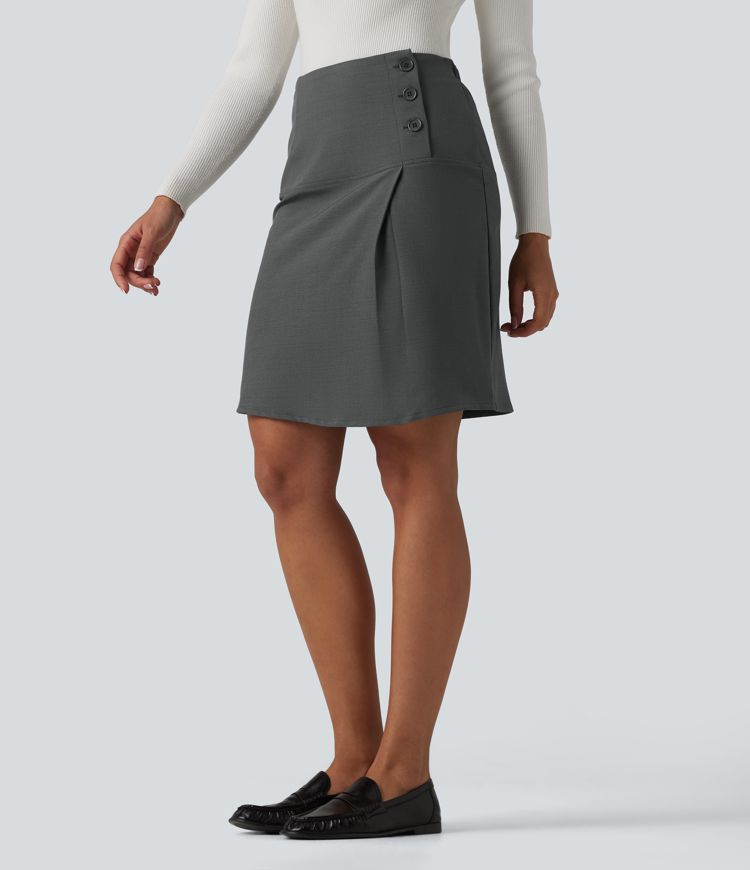 High Waisted Mini Work Column Skirt
