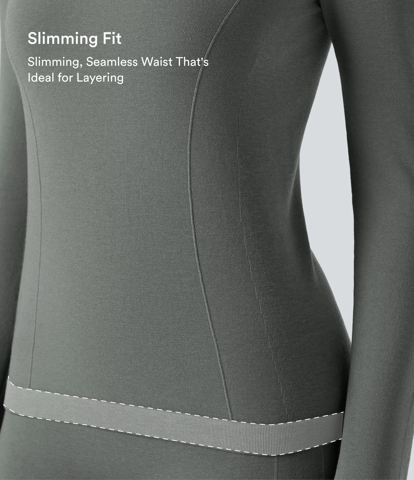 HeatCore OneForm Seamless Flow Round Neck Long Sleeve Thermal Casual Top