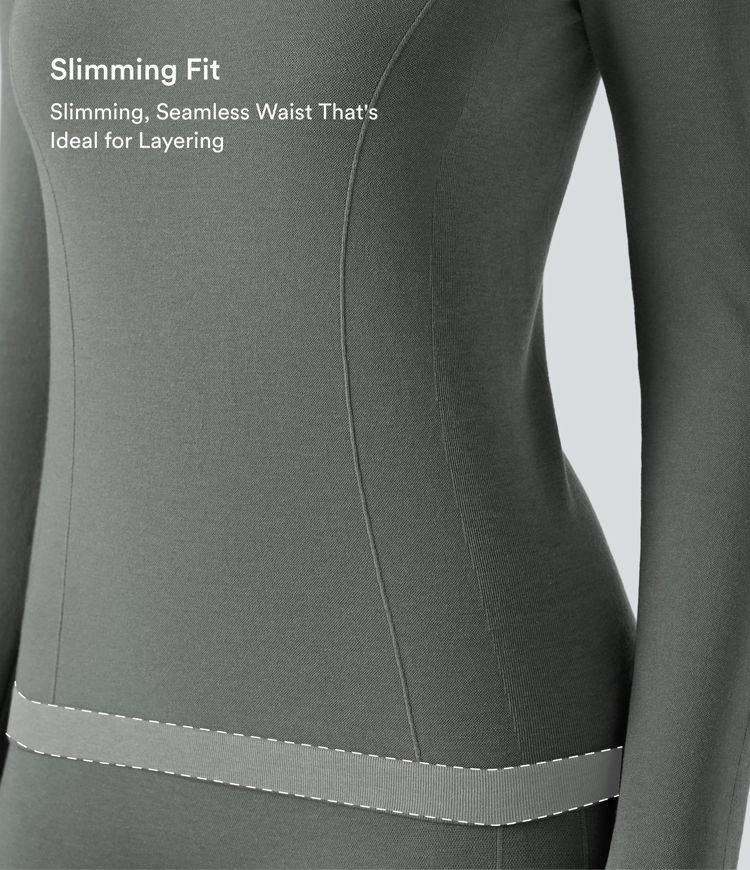 HeatCore OneForm Seamless Flow Round Neck Long Sleeve Thermal Casual Top
