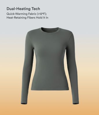 HeatCore OneForm Seamless Flow Round Neck Long Sleeve Thermal Casual Top