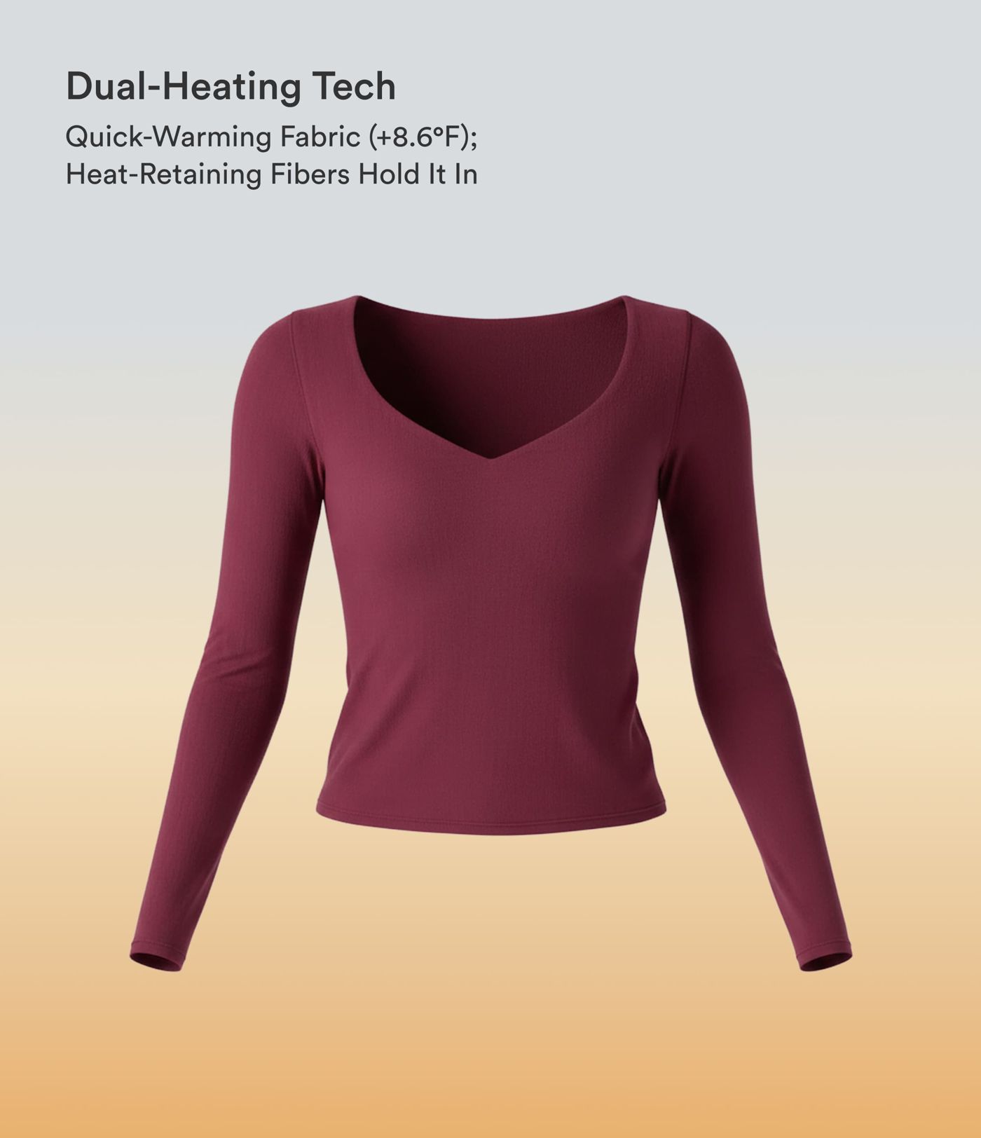 Top mit V-Ausschnitt, langen Ärmeln und Daumenloch – lässig und wärmend