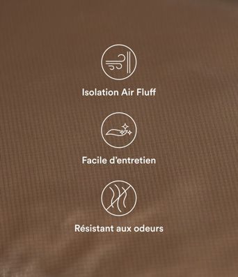 Veste casual compactable en duvet synthétique zippée à col montant et manches longues avec poches