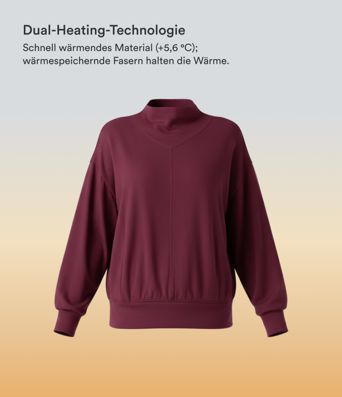 Halara HeatCore - Yoga-Sport-Top mir hohem Kragen, Taschen und langen Ärmeln - wärmend