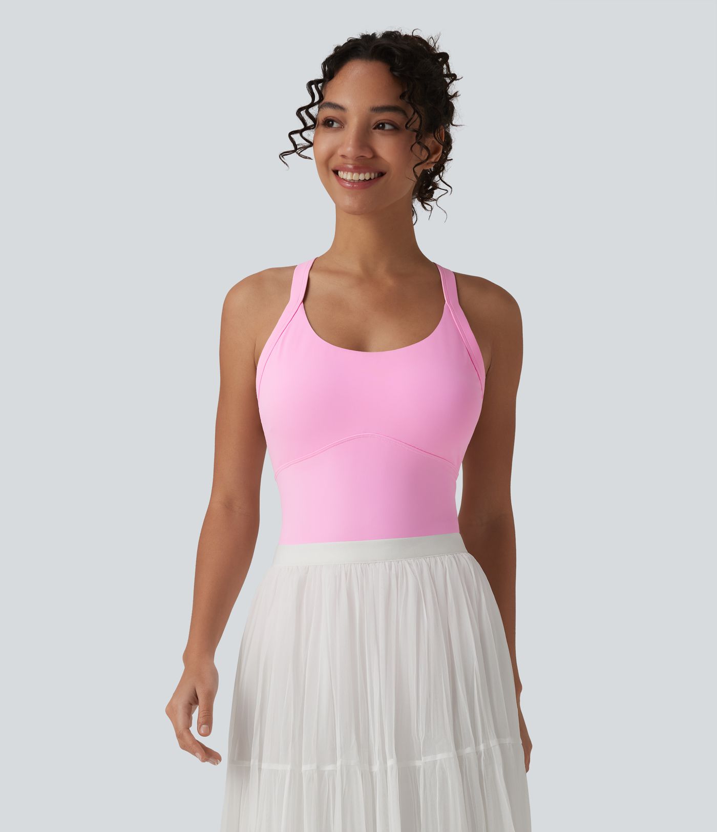 Body casual SoftlyZero™ Airy col U sans manches dos torsadé ouvert toucher frais avec boucle réglable et soutien-gorge intégré