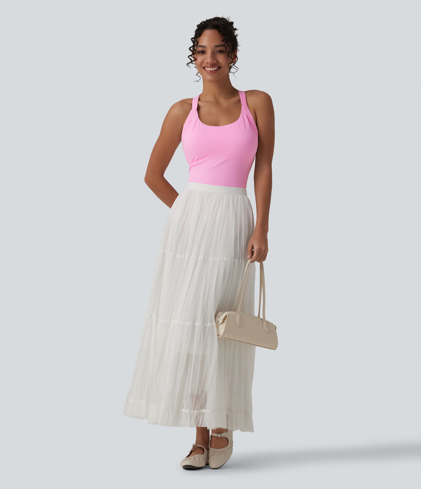 Body casual SoftlyZero™ Airy col U sans manches dos torsadé ouvert toucher frais avec boucle réglable et soutien-gorge intégré