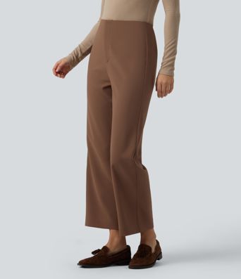 Water Repellent High Waisted Work Straight Leg Pants