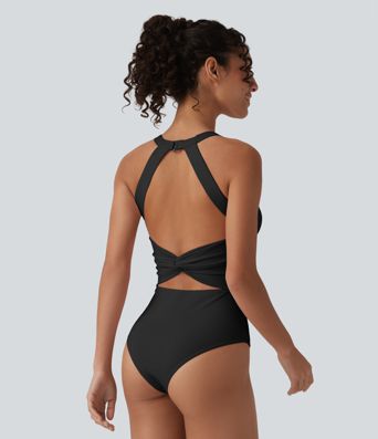 SoftlyZero™ Airy Twisted Backless Adjustable Buckle U-Neck Sleeveless Built-in Bra Cool Touch Casual Bodysuit