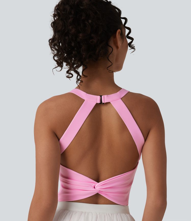 Body casual SoftlyZero™ Airy col U sans manches dos torsadé ouvert toucher frais avec boucle réglable et soutien-gorge intégré