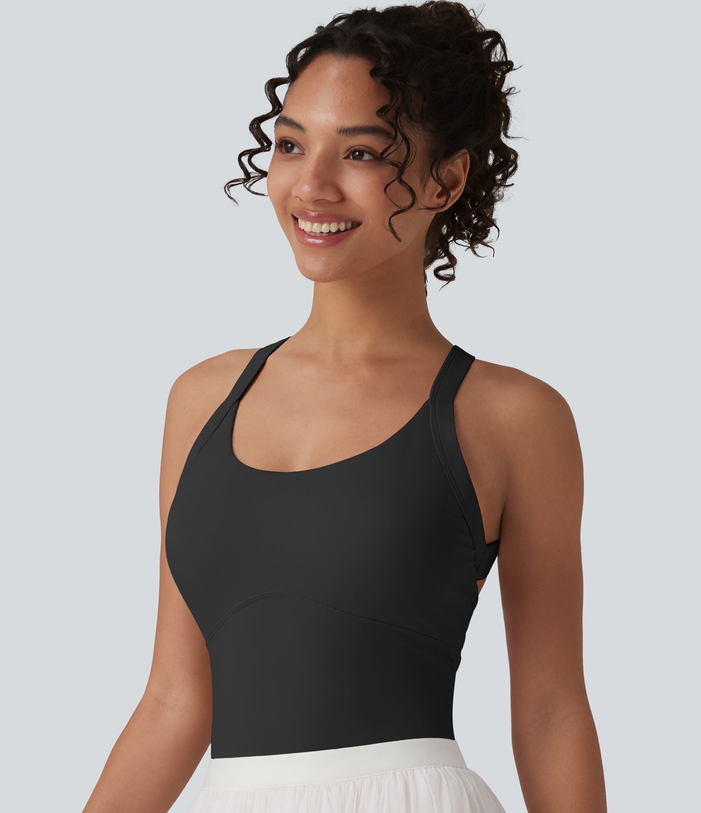 SoftlyZero™ Airy Twisted Backless Adjustable Buckle U-Neck Sleeveless Built-in Bra Cool Touch Casual Bodysuit