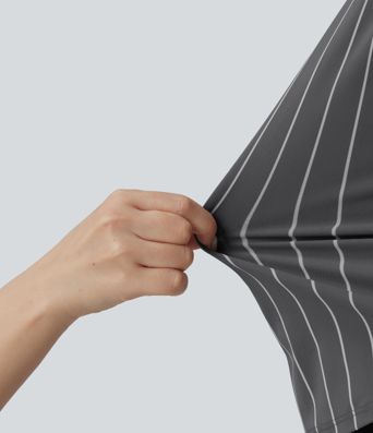 Short Sleeve Stripe Work Shirt