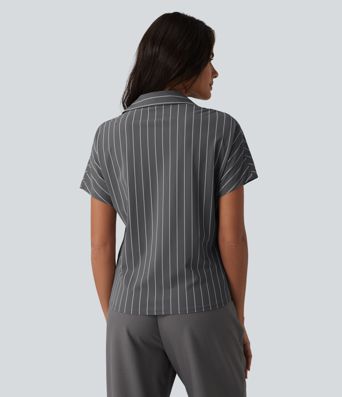 Short Sleeve Stripe Work Shirt
