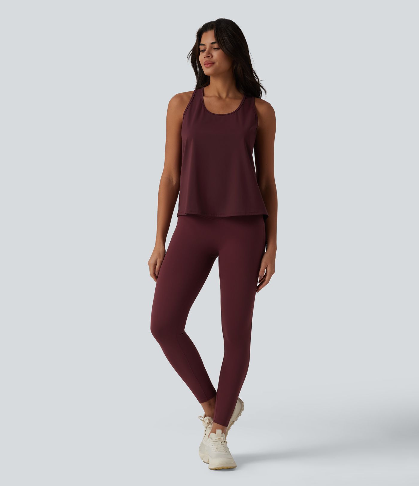 SoftlyZero™ Airy Racerback Contrast Lace Cool Touch Workout Tank Top-UPF50+