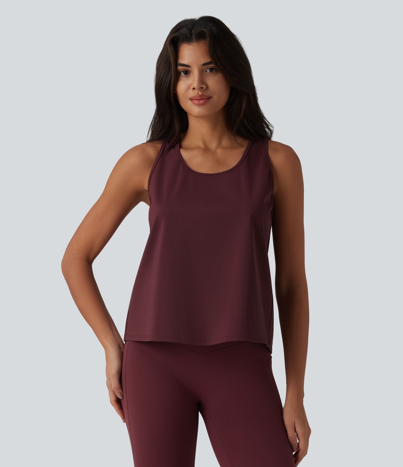 SoftlyZero™ Airy Racerback Contrast Lace Cool Touch Workout Tank Top-UPF50+