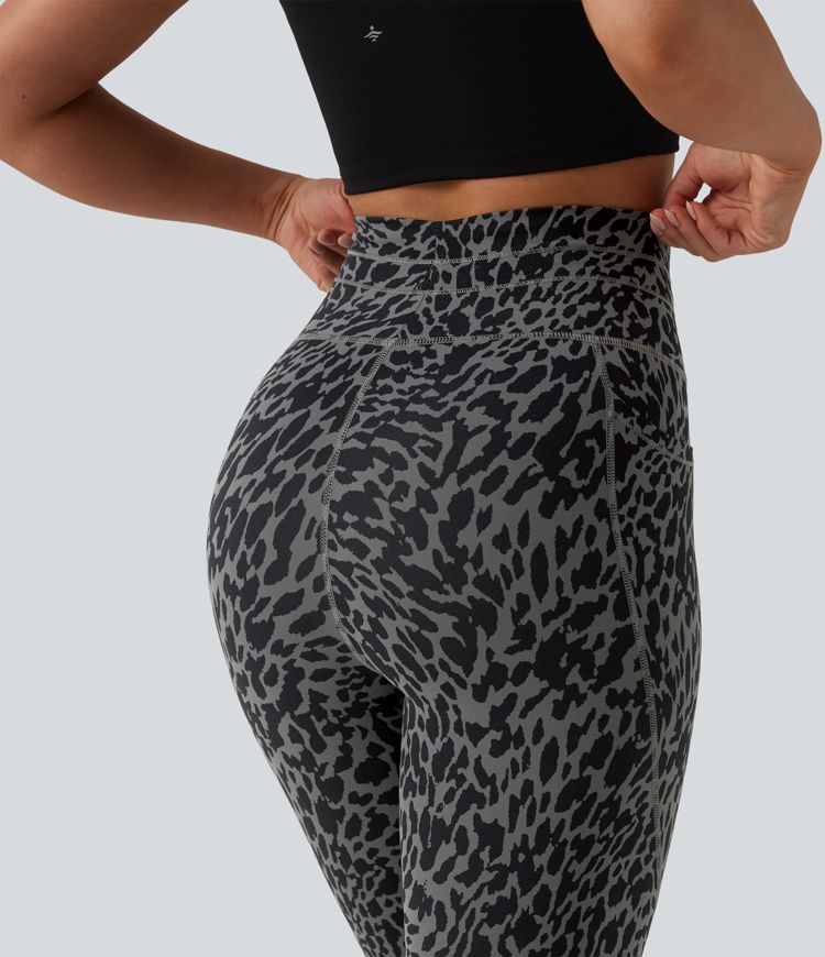 Halara UltraSculpt™ Leopard Print High Waisted Drawstring Yoga Leggings with Pockets