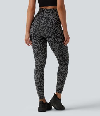 Halara UltraSculpt™ Leopard Print High Waisted Drawstring Yoga Leggings with Pockets