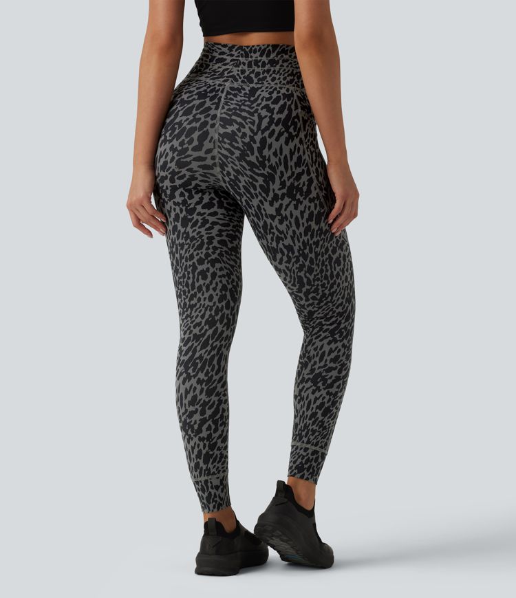 Halara UltraSculpt™ Leopard Print High Waisted Drawstring Yoga Leggings with Pockets