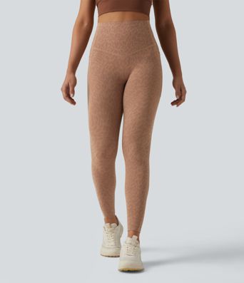 Halara UltraSculpt™ Leopard Print High Waisted Tummy Control Shaping Running 7/8 Leggings with Pockets Halara UltraSculpt™ Leopard Print High Waisted Tummy Control Shaping Running 7/8 Leggings with Pockets