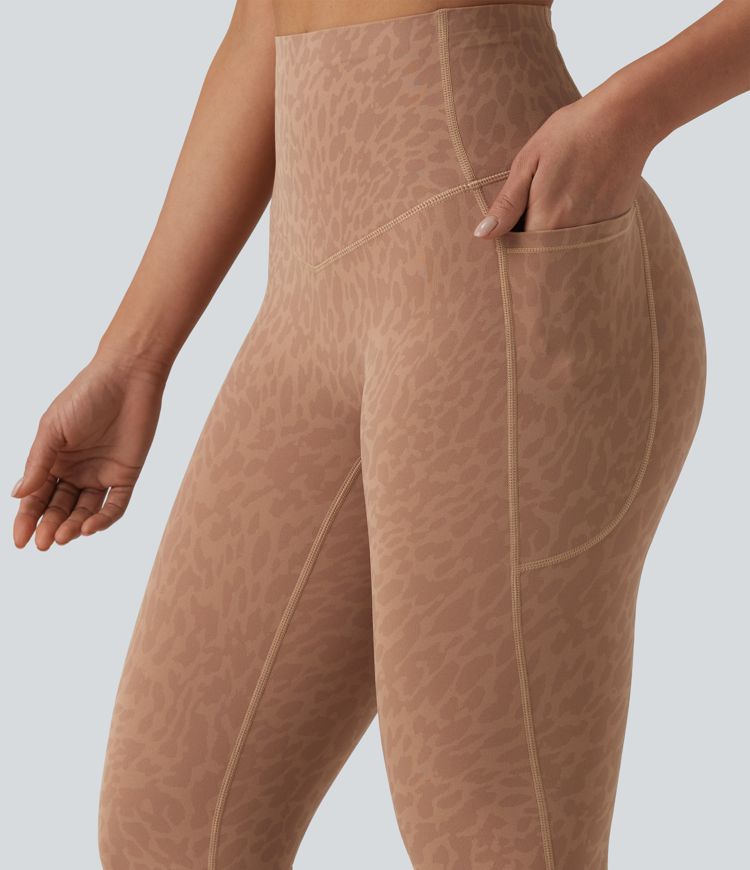 Halara UltraSculpt™ Leopard Print High Waisted Tummy Control Shaping Running 7/8 Leggings with Pockets Halara UltraSculpt™ Leopard Print High Waisted Tummy Control Shaping Running 7/8 Leggings with Pockets