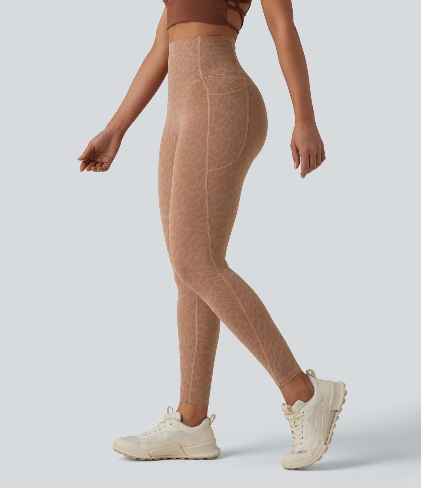 Halara UltraSculpt™ Leopard Print High Waisted Tummy Control Shaping Running 7/8 Leggings with Pockets Halara UltraSculpt™ Leopard Print High Waisted Tummy Control Shaping Running 7/8 Leggings with Pockets