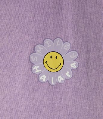 Halara X Smiley® - Lässiges T-Shirt aus Baumwolle mit Rundhalsausschnitt und kurzen Ärmeln Halara X Smiley® - Lässiges T-Shirt aus Baumwolle mit Rundhalsausschnitt und kurzen Ärmeln