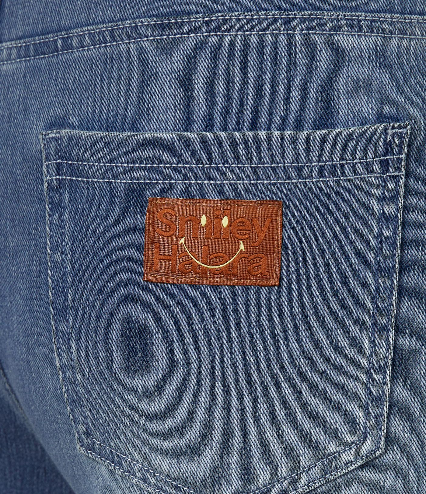Halara X Smiley Halara Flex™ High Waisted Baggy Wide Leg Washed Casual Jeans with Pockets