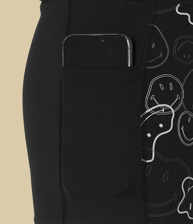 Halara X Smiley® Breezeful™ High Waisted Pleated 2-in-1 Asymmetric Hem Quick Dry Mini Dance Skirt with Pockets