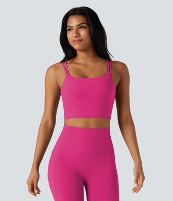 Halara UltraSculpt™ Double Straps Twisted Backless Cropped Yoga Tank Top