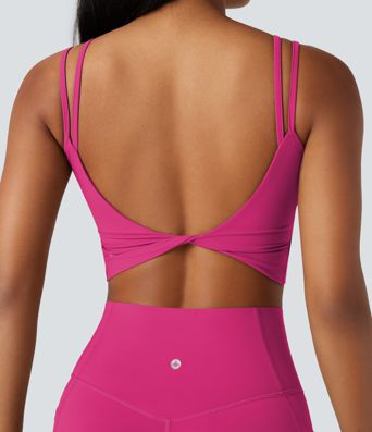 Halara UltraSculpt™ Double Straps Twisted Backless Cropped Yoga Tank Top