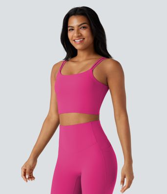 Halara UltraSculpt™ Double Straps Twisted Backless Cropped Yoga Tank Top