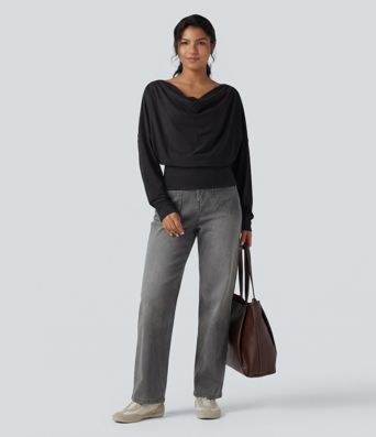 Cowl Neck Long Sleeve Relaxed Casual Top