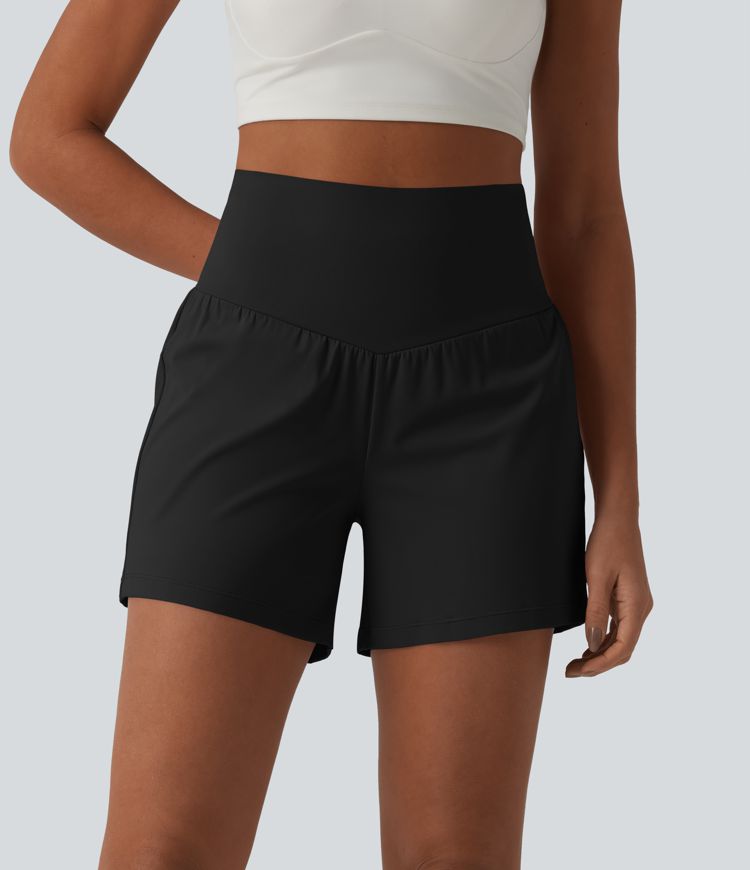 SoftlyZero™ Airy Super High Waisted Tummy Control 2-in-1 Cool Touch Yoga Shorts 5'' with Pockets